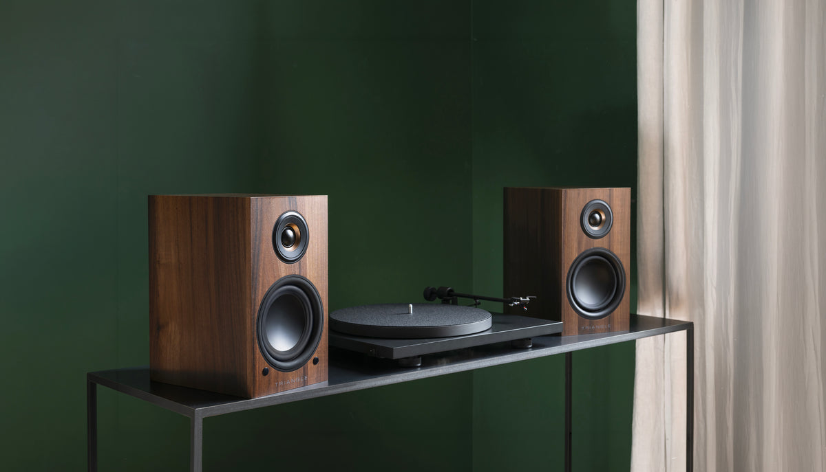 Compact speakers and a turntable
